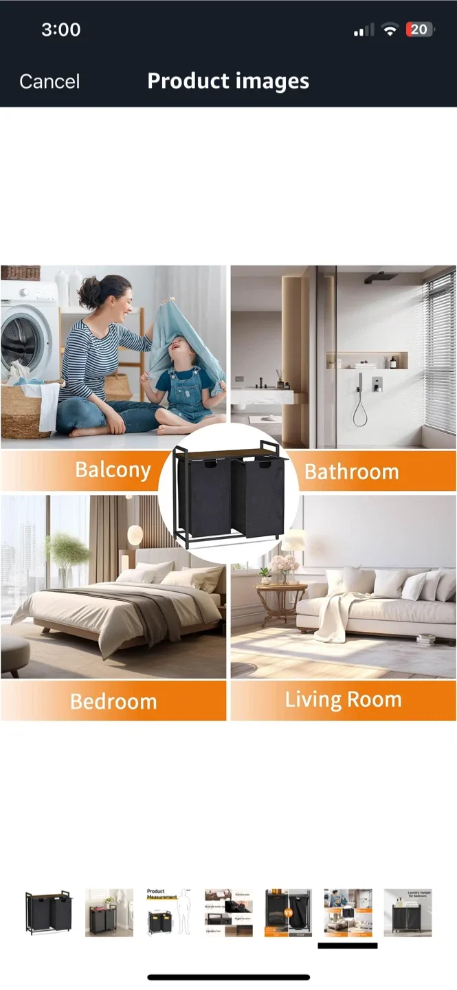 Vautrezon Double Laundry Hamper Sorter image indicator(3)