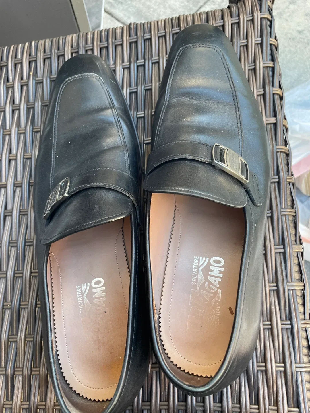 Salvatore Ferragamo Black Leather Loafers thumbnail