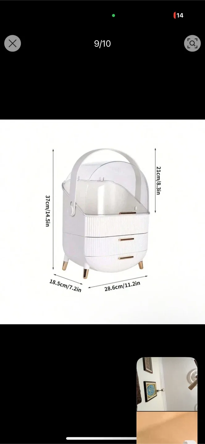 White Cosmetic Storage Box with Drawers image indicator(2)