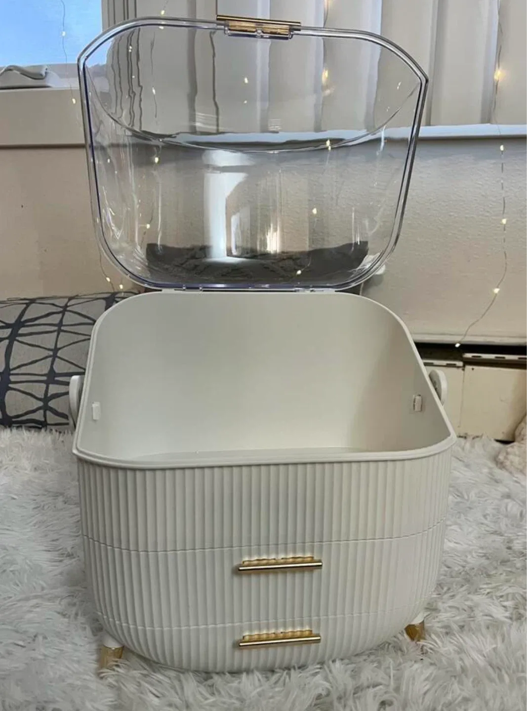 White Cosmetic Storage Box with Drawers image indicator(3)