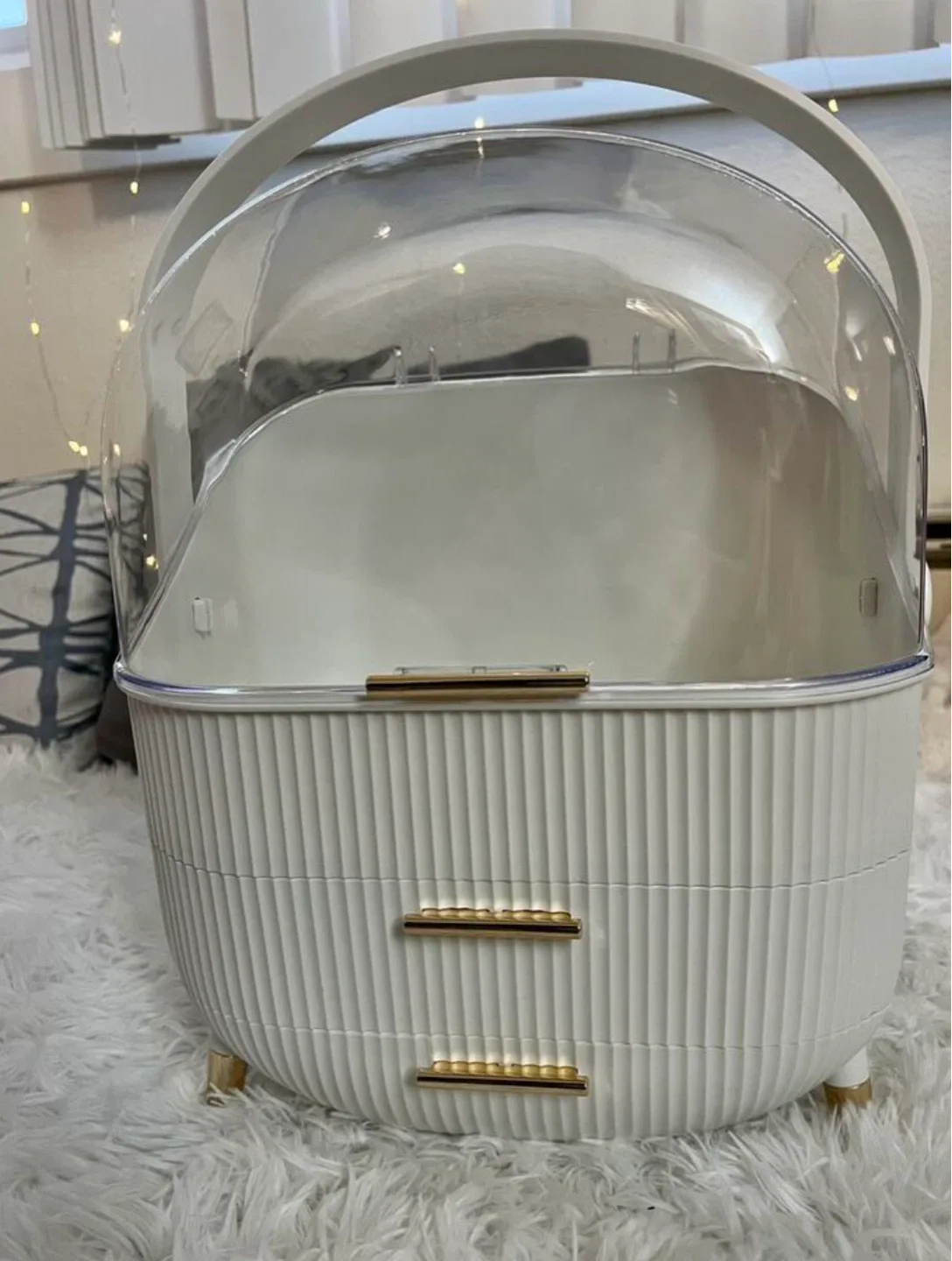 White Cosmetic Storage Box with Drawers image indicator(4)