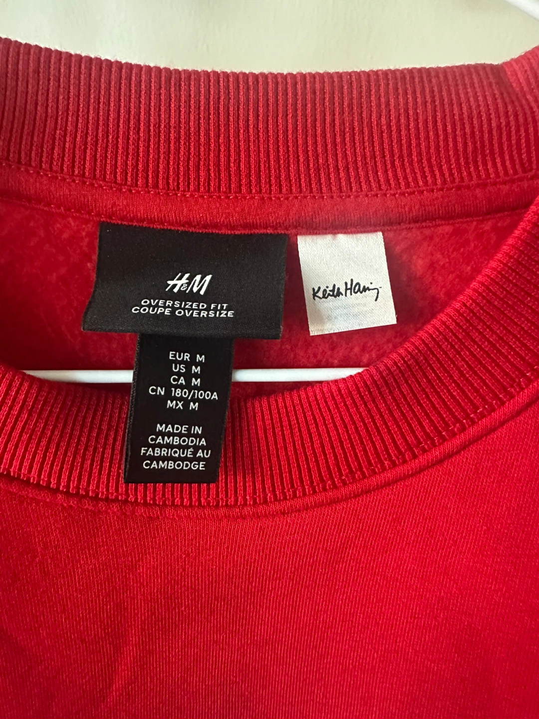 H&M x Keith Haring Red Oversized Sweatshirt - Size M - photo 4