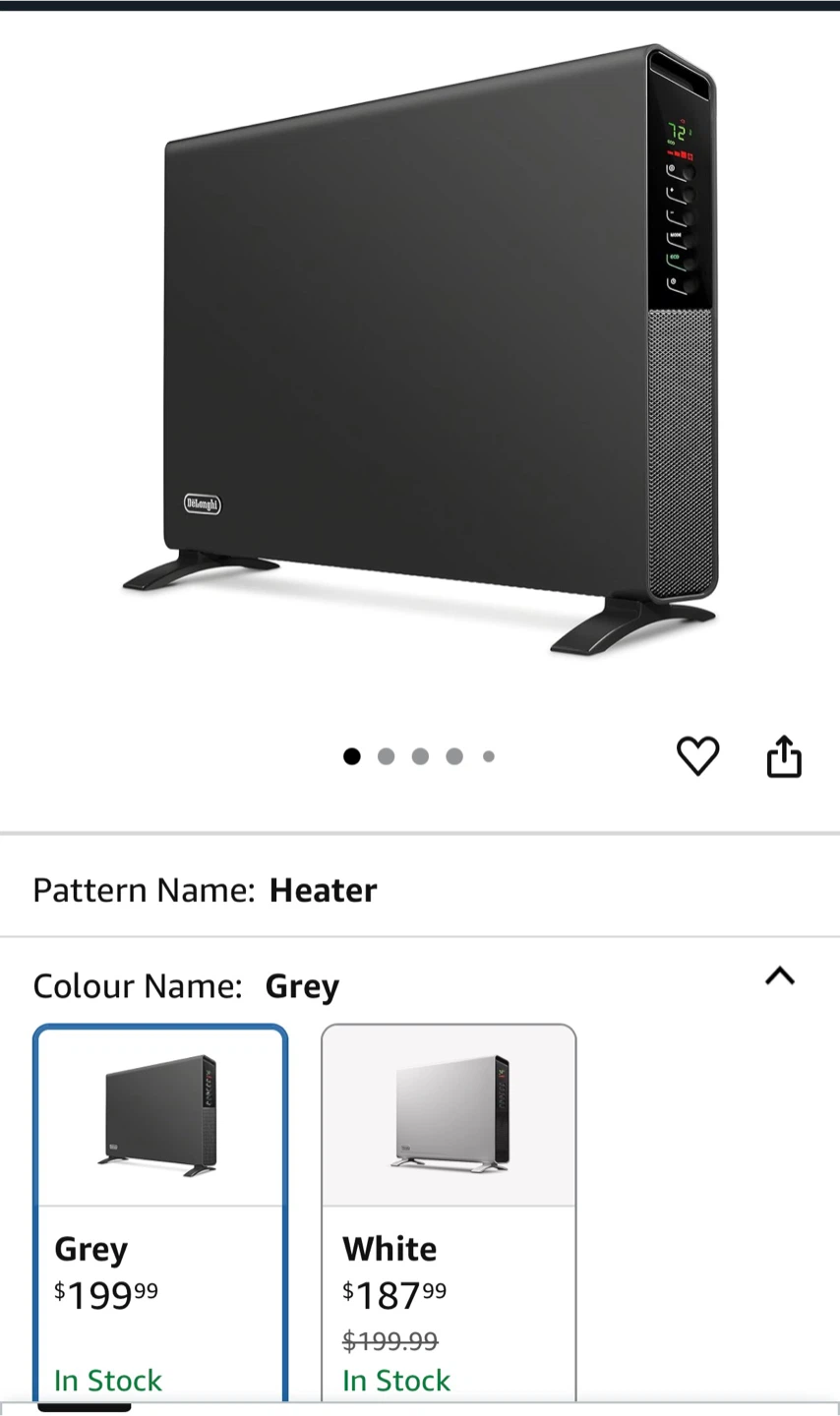 DeLonghi Slim Style  Electric Heater - Grey - photo 2