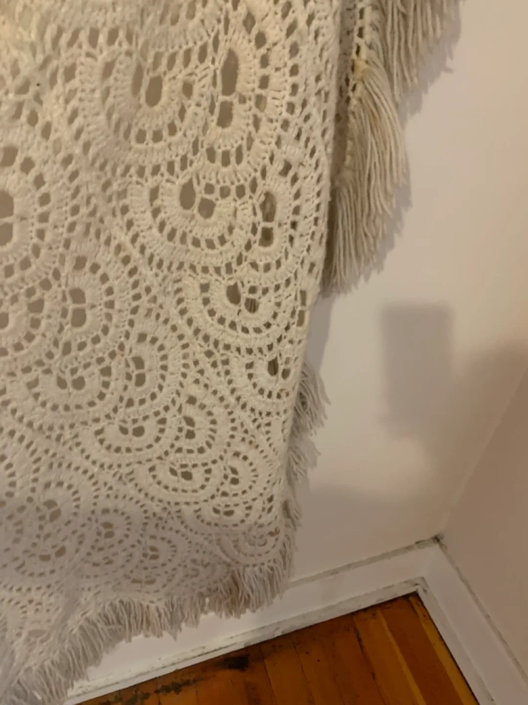 Crochet Throw Blanket with Fringe