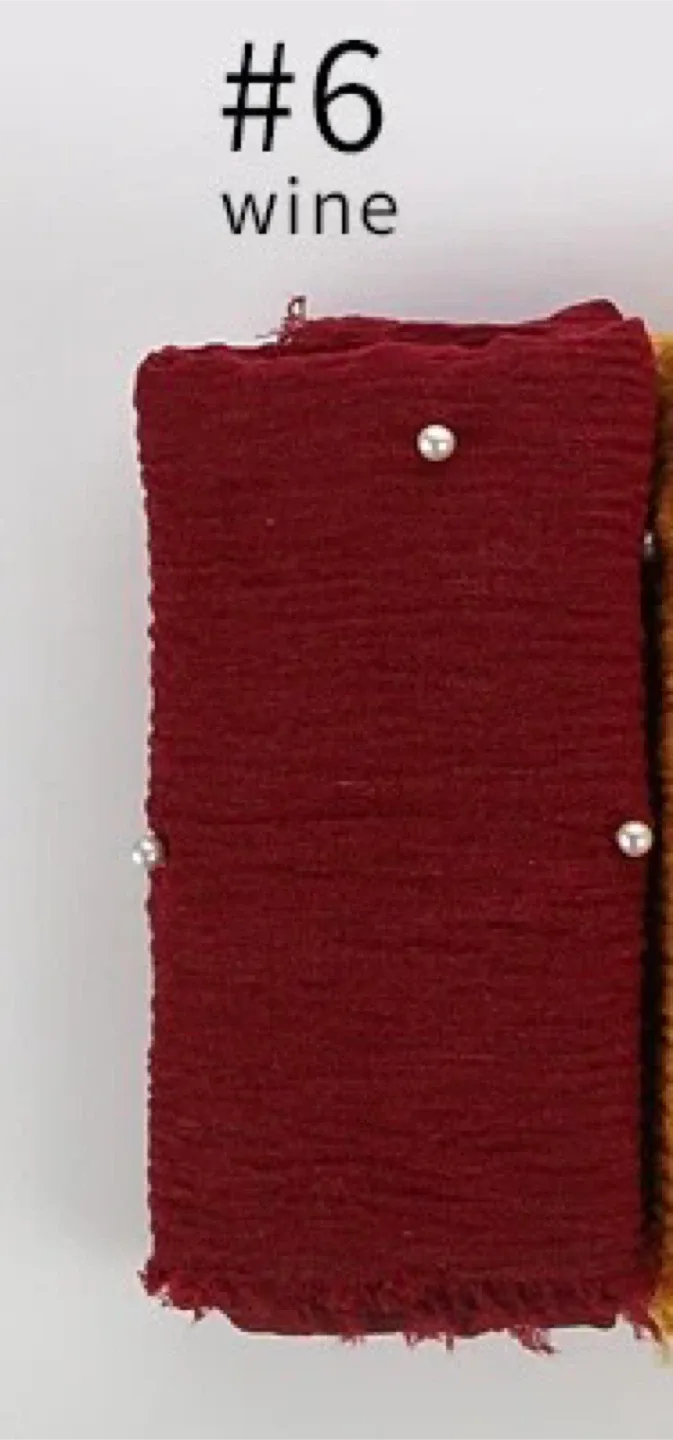Maroon Red Hijab/Shawl/Scarf with Pearls image indicator(2)
