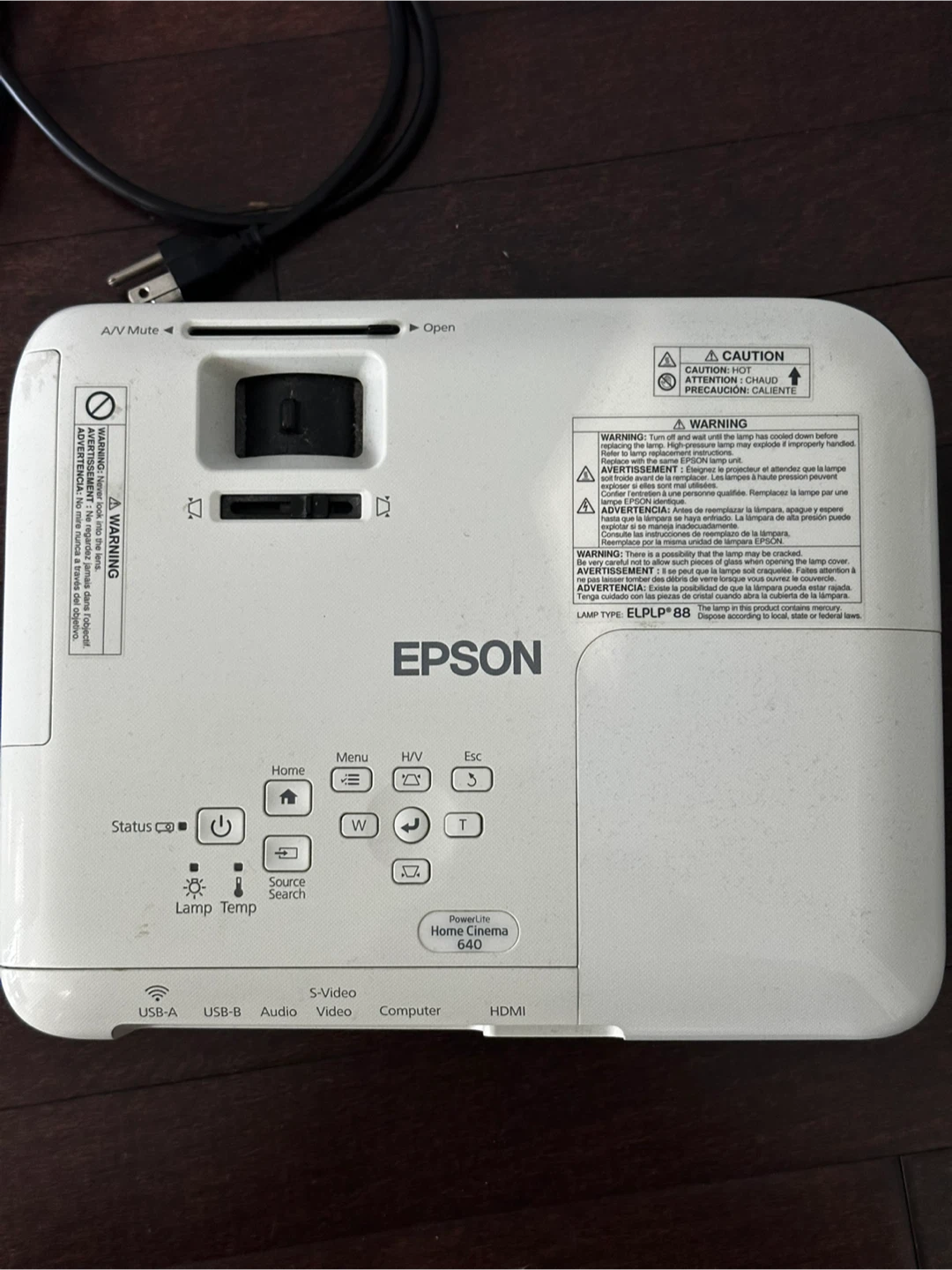 Epson Home Cinema 640 Projector - photo 4