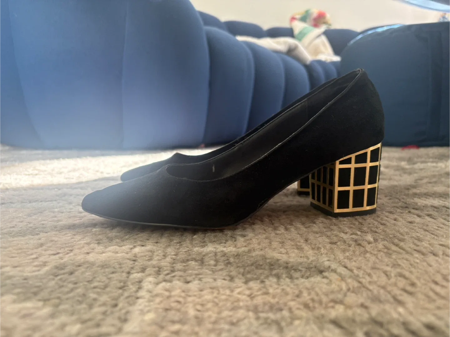 Brian Atwood Black Suede Heels - Size 9 thumbnail