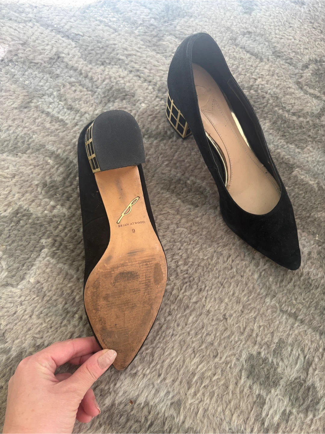 Brian Atwood Black Suede Heels - Size 9 - photo 5