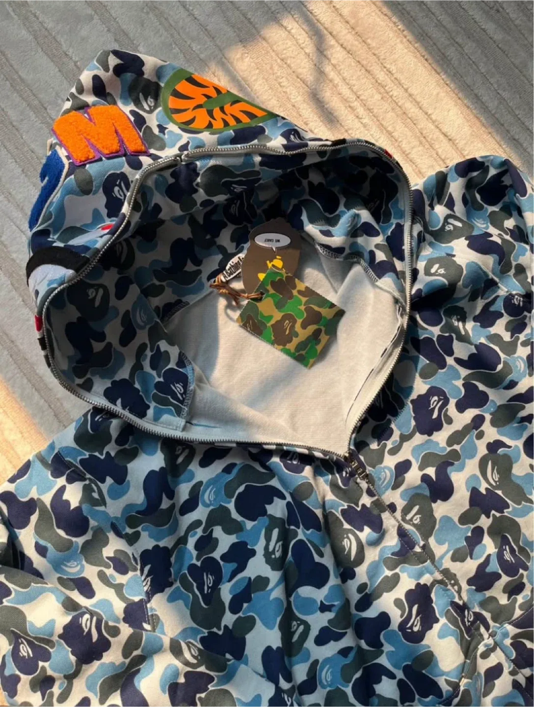 BAPE Blue Camo Shark Hoodie image indicator(3)