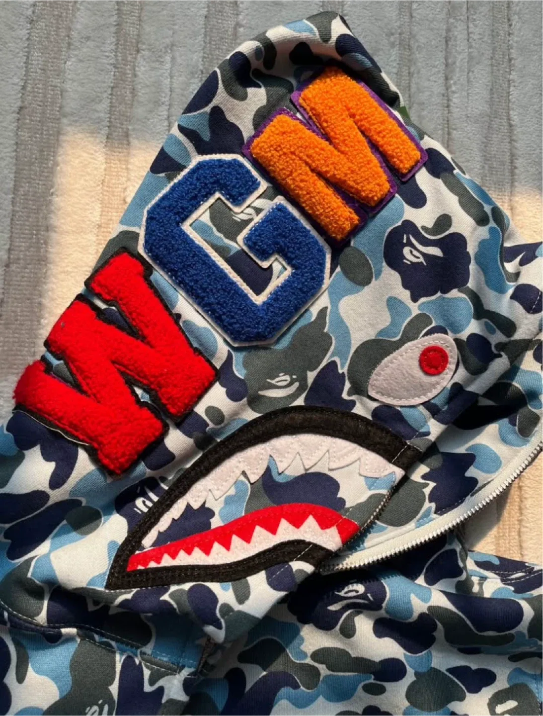 BAPE Blue Camo Shark Hoodie image indicator(2)