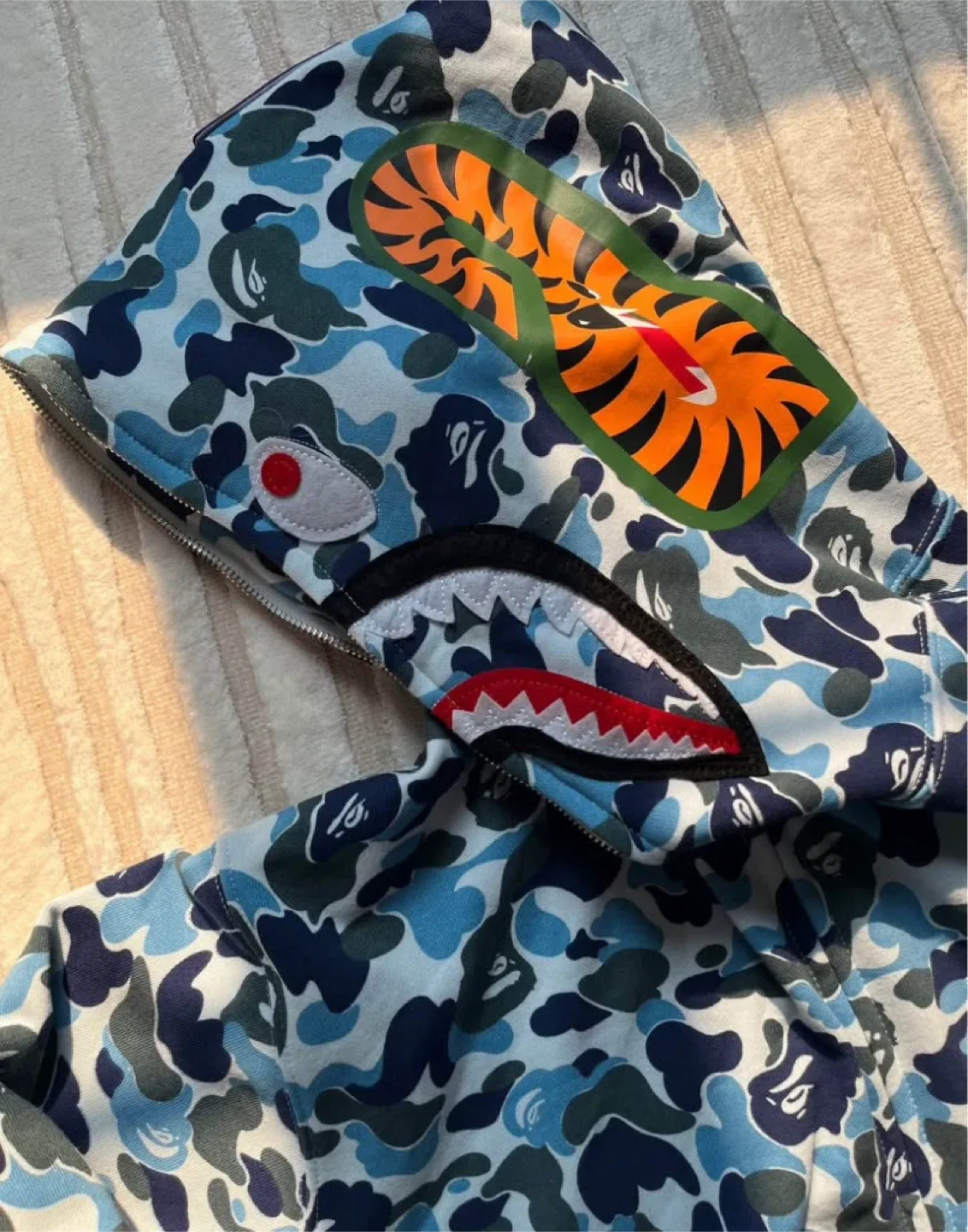 BAPE Blue Camo Shark Hoodie image indicator(4)