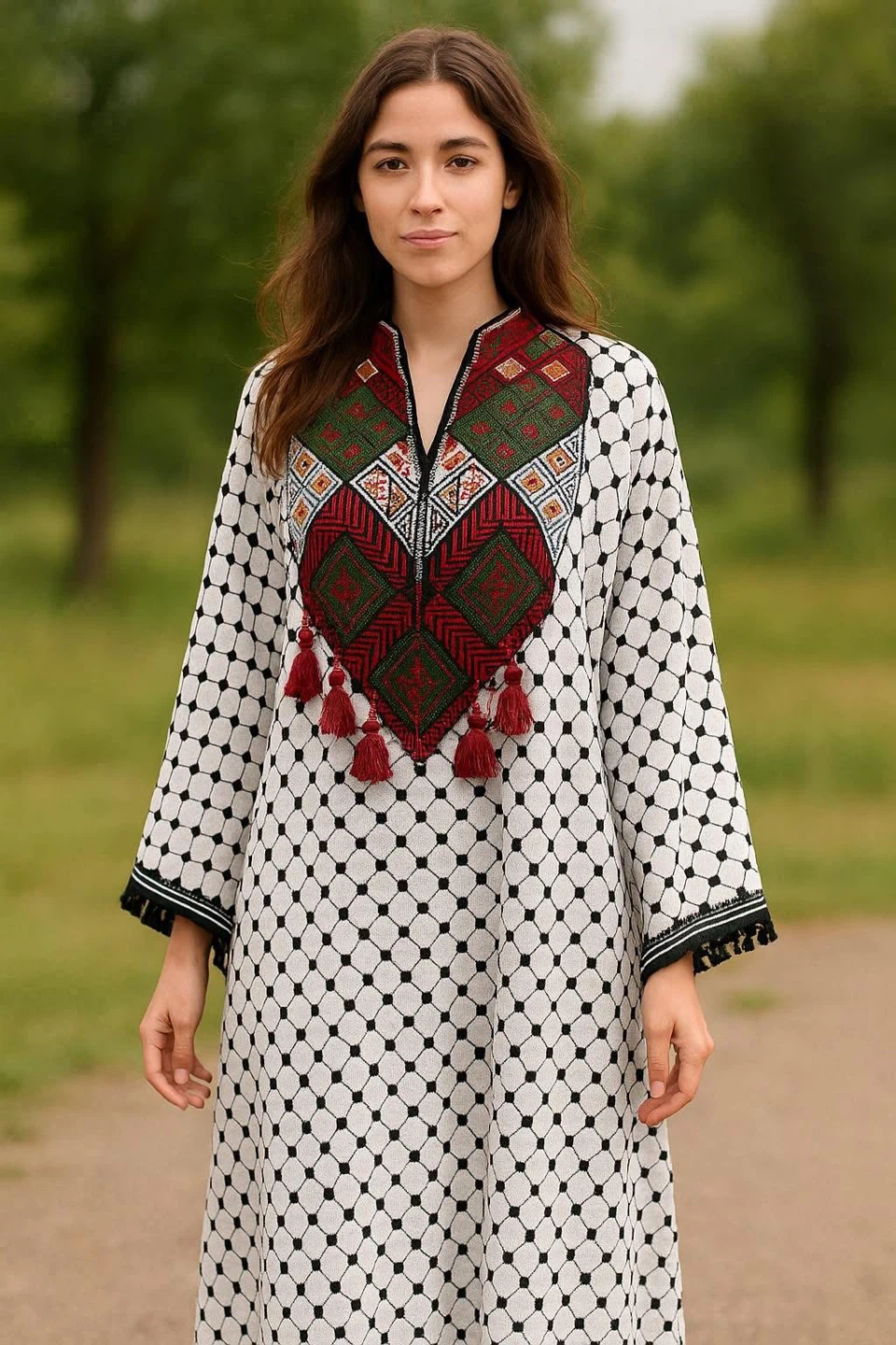 Embroidered Palestinian Thobe Dress