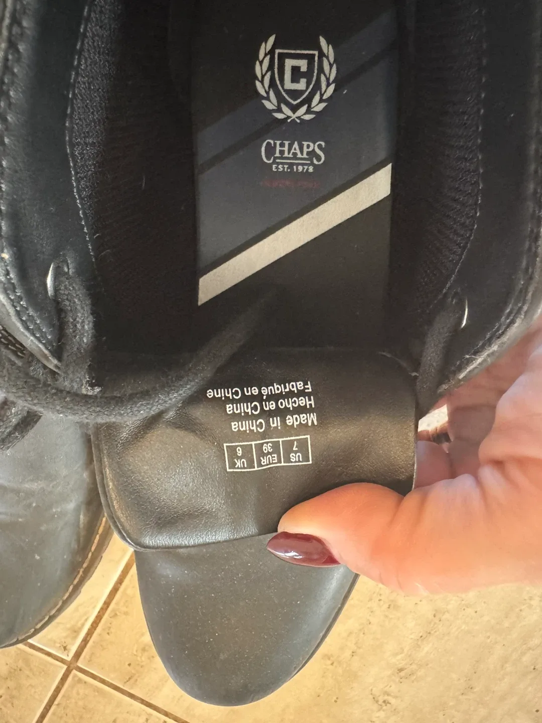 Chaps Black Leather Boots - Size 7 image indicator(4)