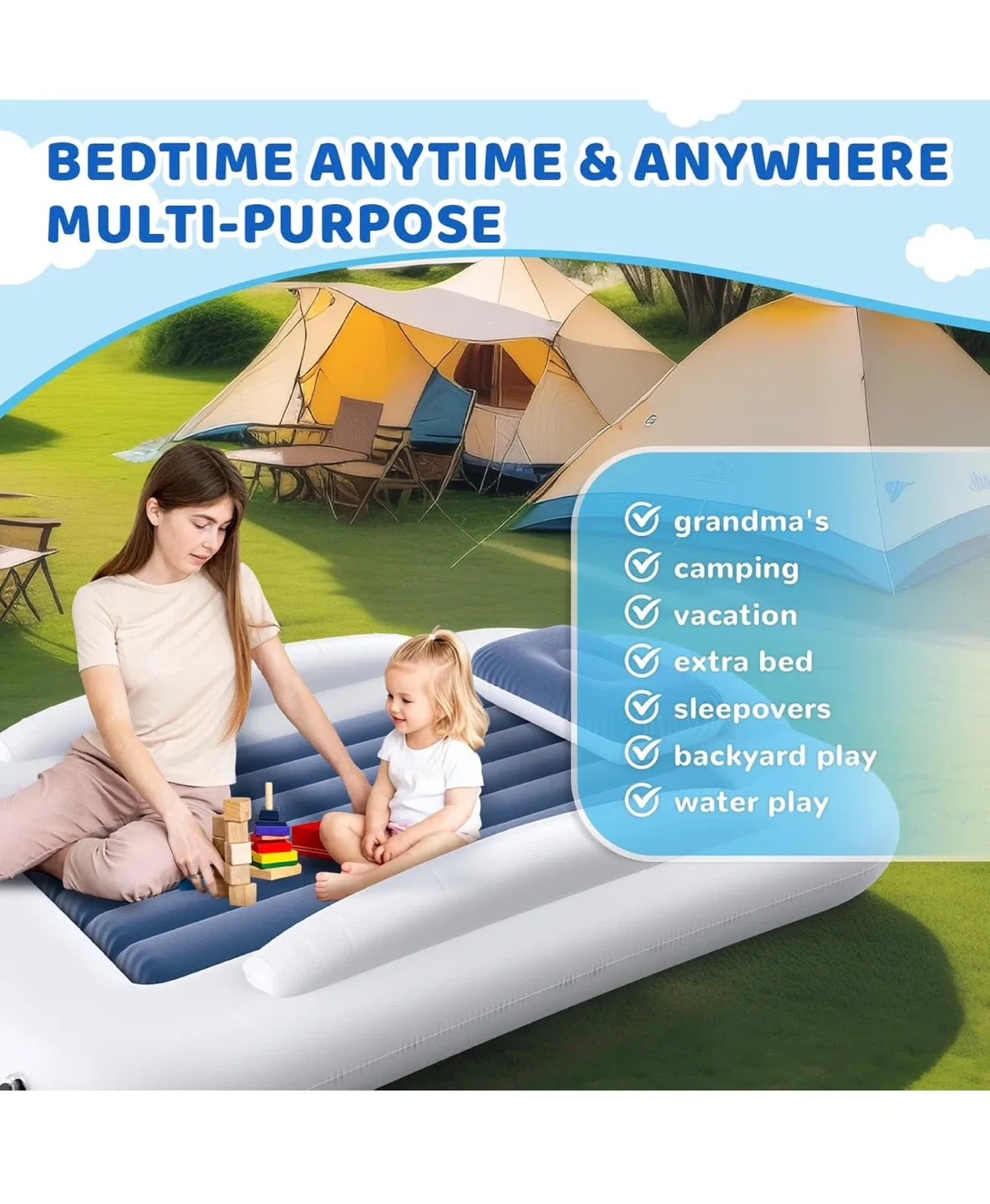 Deeteck Inflatable Toddler Travel Bed - Portable image indicator(6)