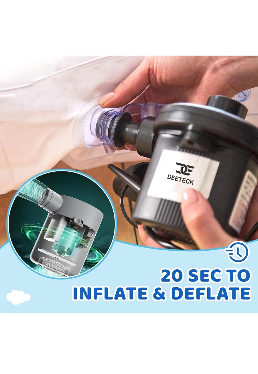 Deeteck Inflatable Toddler Travel Bed - Portable image indicator(3)