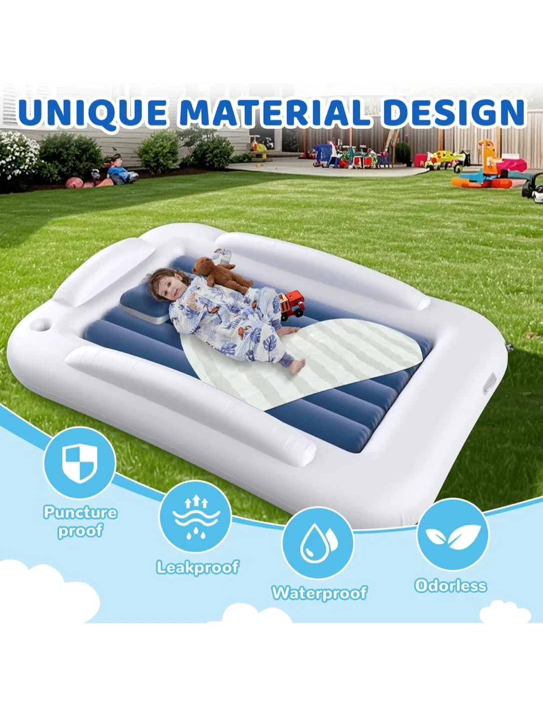 Deeteck Inflatable Toddler Travel Bed - Portable image indicator(4)