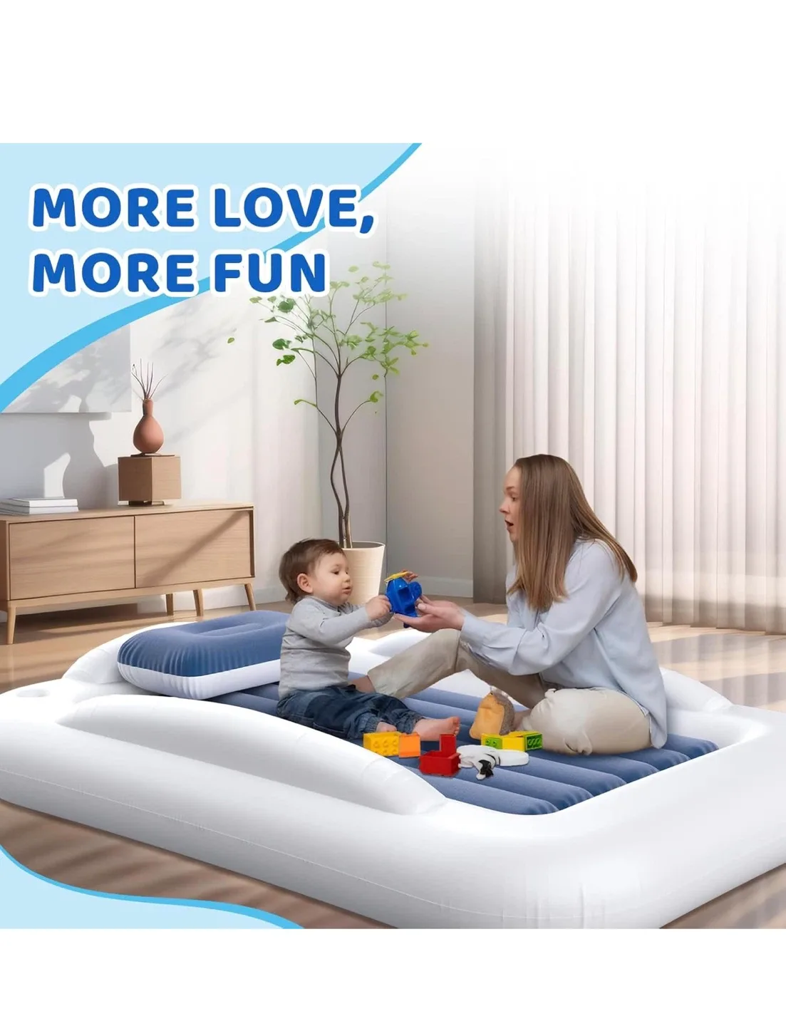 Deeteck Inflatable Toddler Travel Bed - Portable image indicator(9)