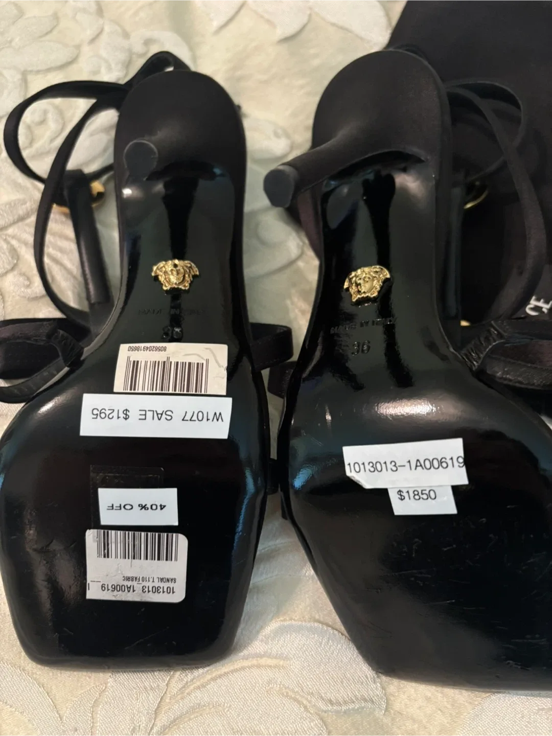 Versace Black Heels Size 36 image indicator(3)