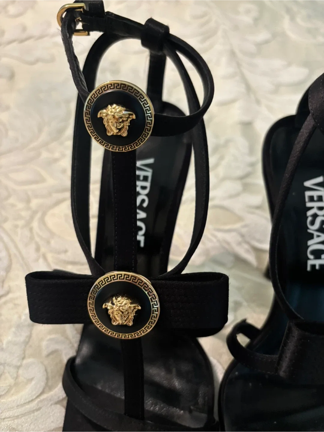 Versace Black Heels Size 36 image indicator(2)