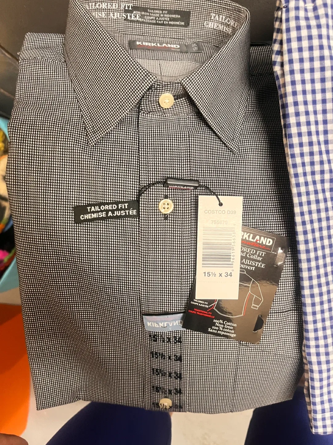 Kirkland Tailored Fit Dress Shirt 15 1/2 x 34 thumbnail