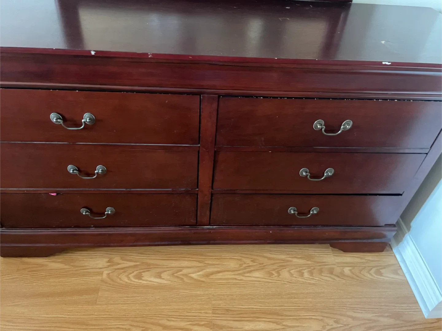 Queen Bedroom Set - Bed Frame, Dresser with Mirror image indicator(10)