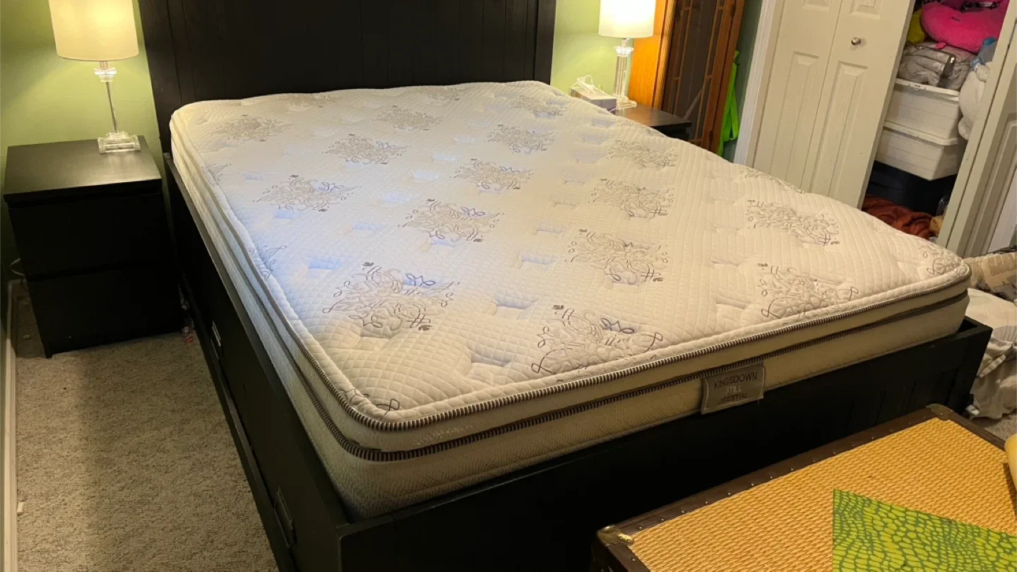 Queen Bed Mattress, Boxspring, and Frame fit for Royalty! image indicator(5)