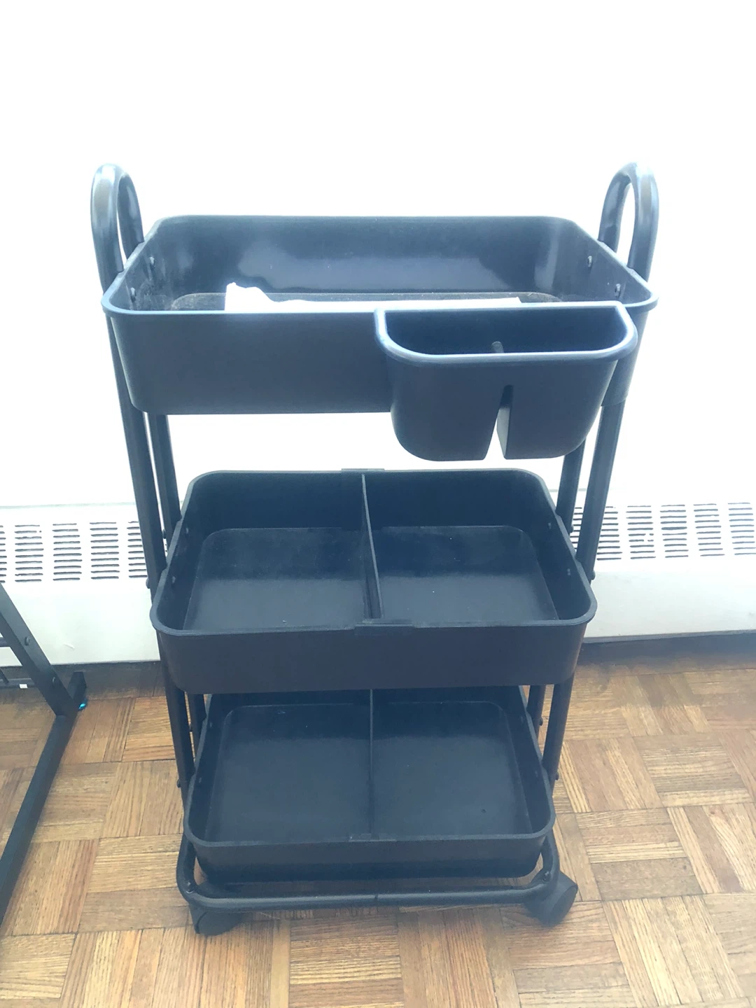 Black 3-Tier Rolling Utility Cart - photo 3
