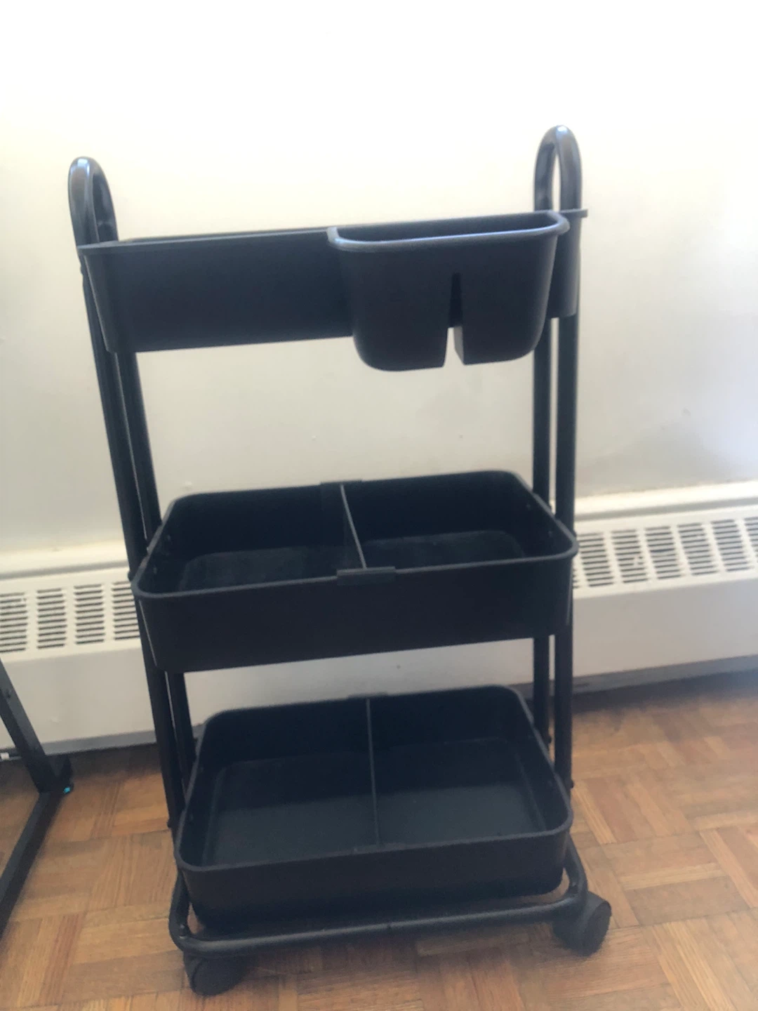 Black 3-Tier Rolling Utility Cart - photo 2
