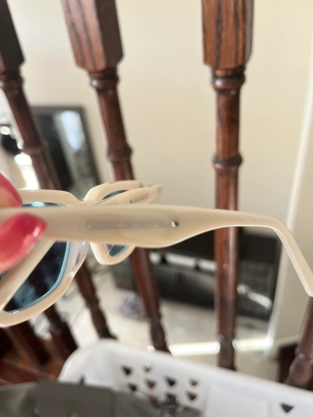 Hussein Bazaza Sunglasses - Cream Frame, Blue Lens image indicator(2)