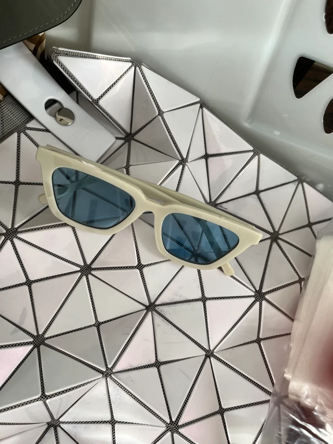 Hussein Bazaza Sunglasses - Cream Frame, Blue Lens image indicator(4)