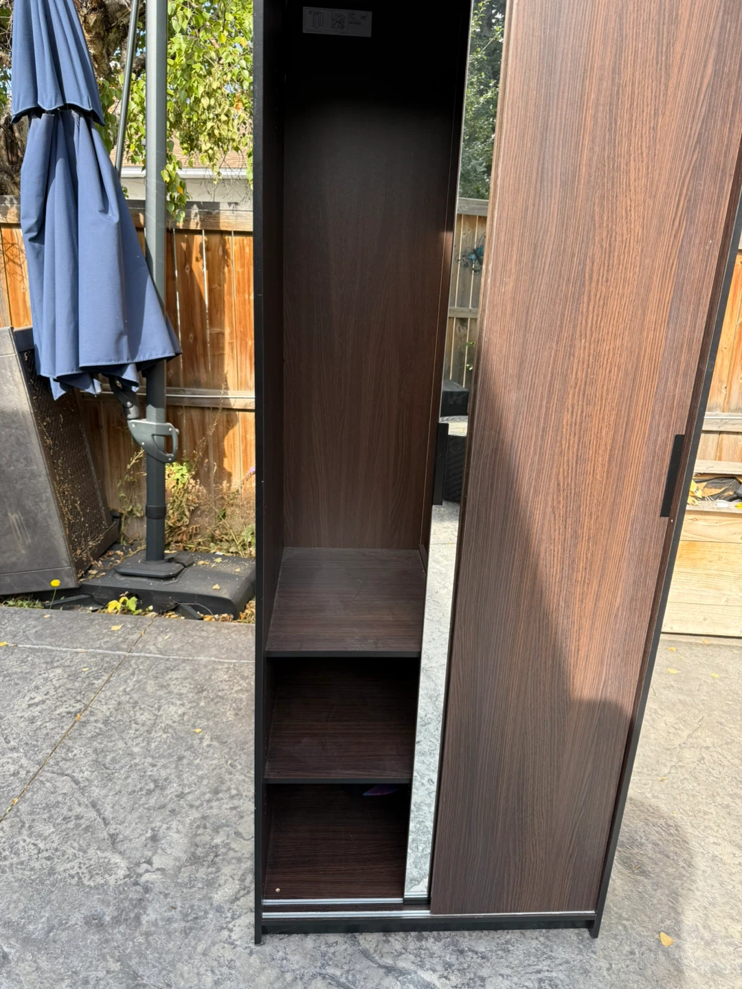 Brown Wardrobe with Mirror Door IKEA - photo 2