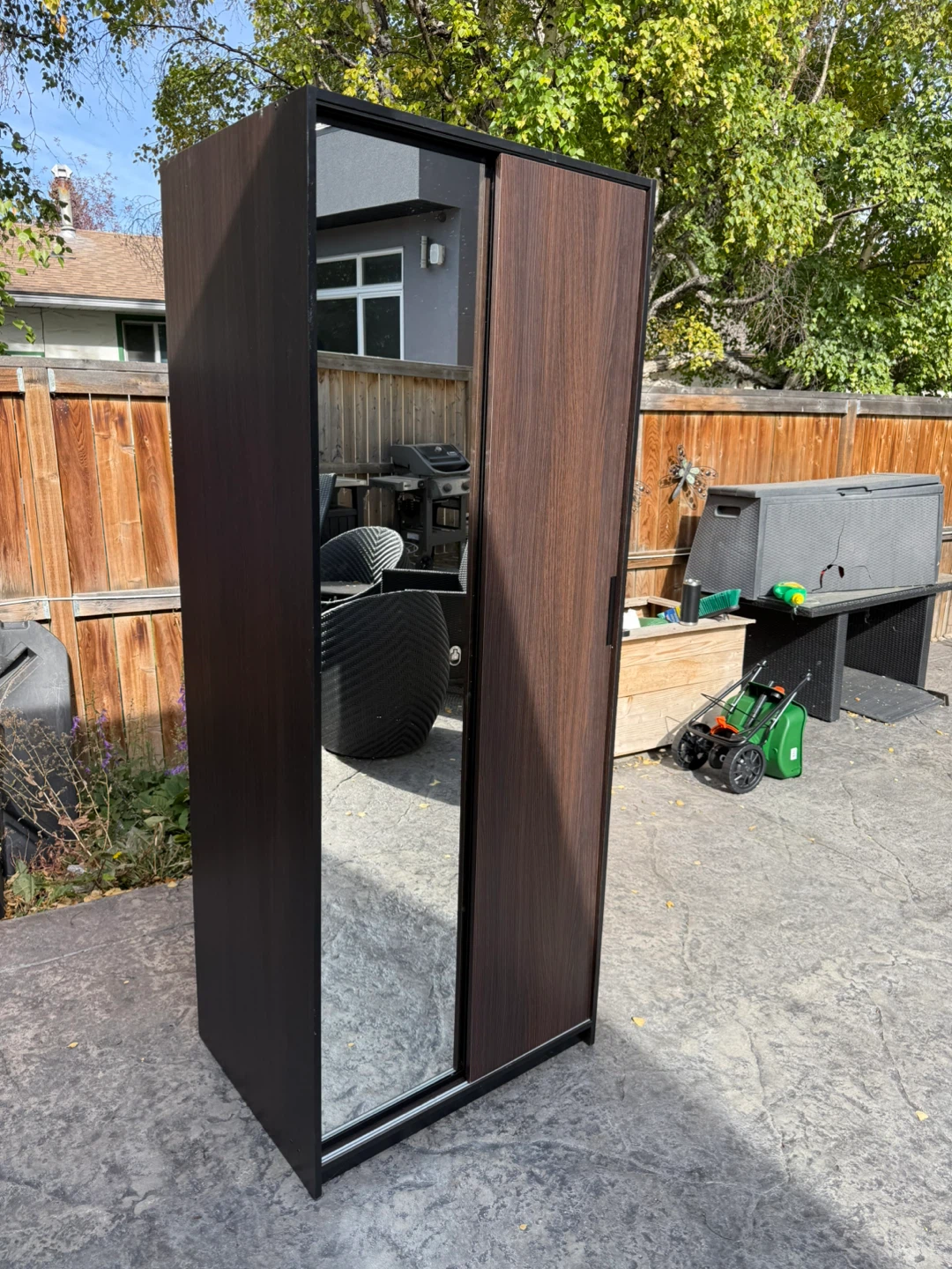 Brown Wardrobe with Mirror Door IKEA