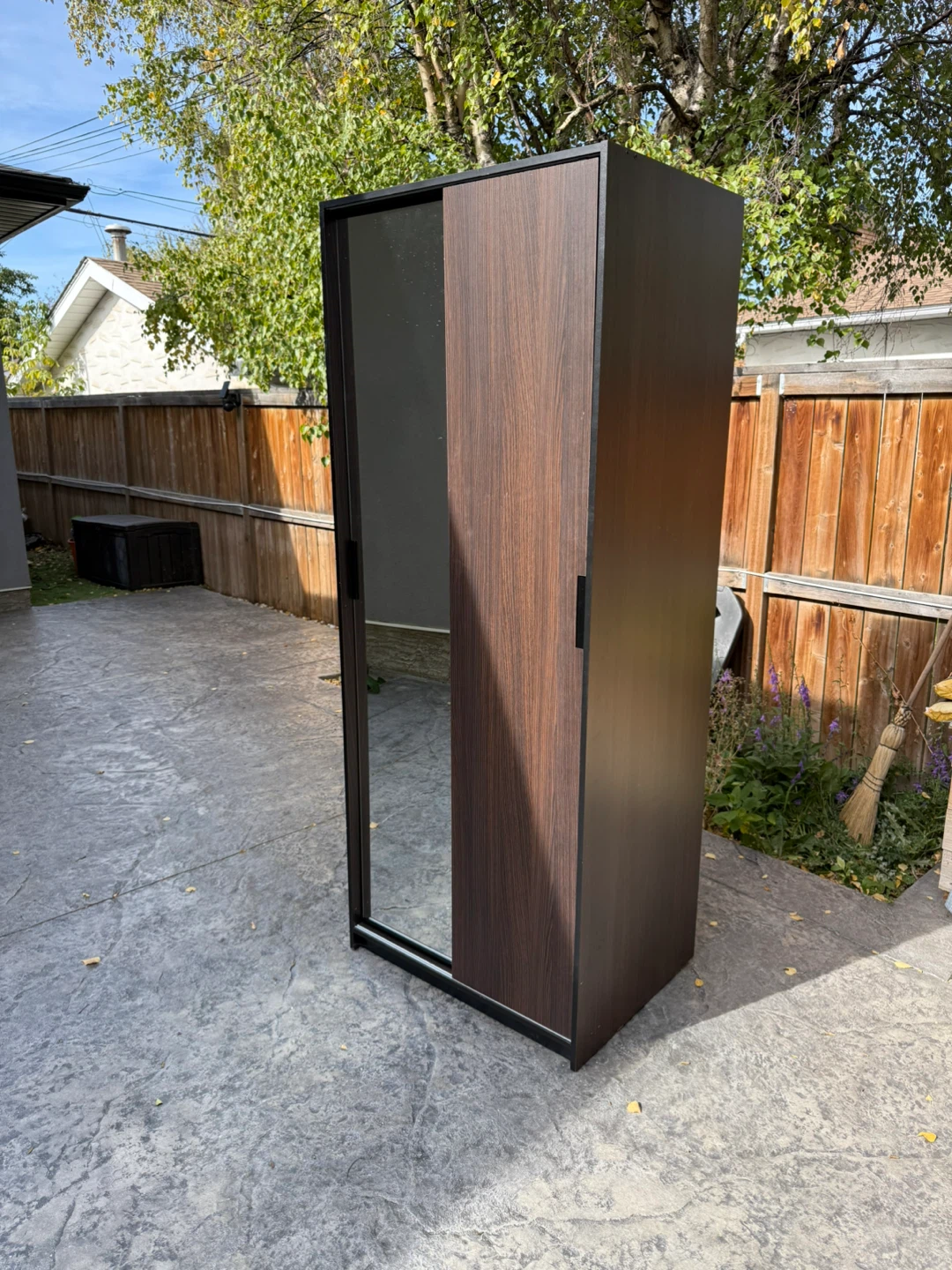 Brown Wardrobe with Mirror Door IKEA - photo 3