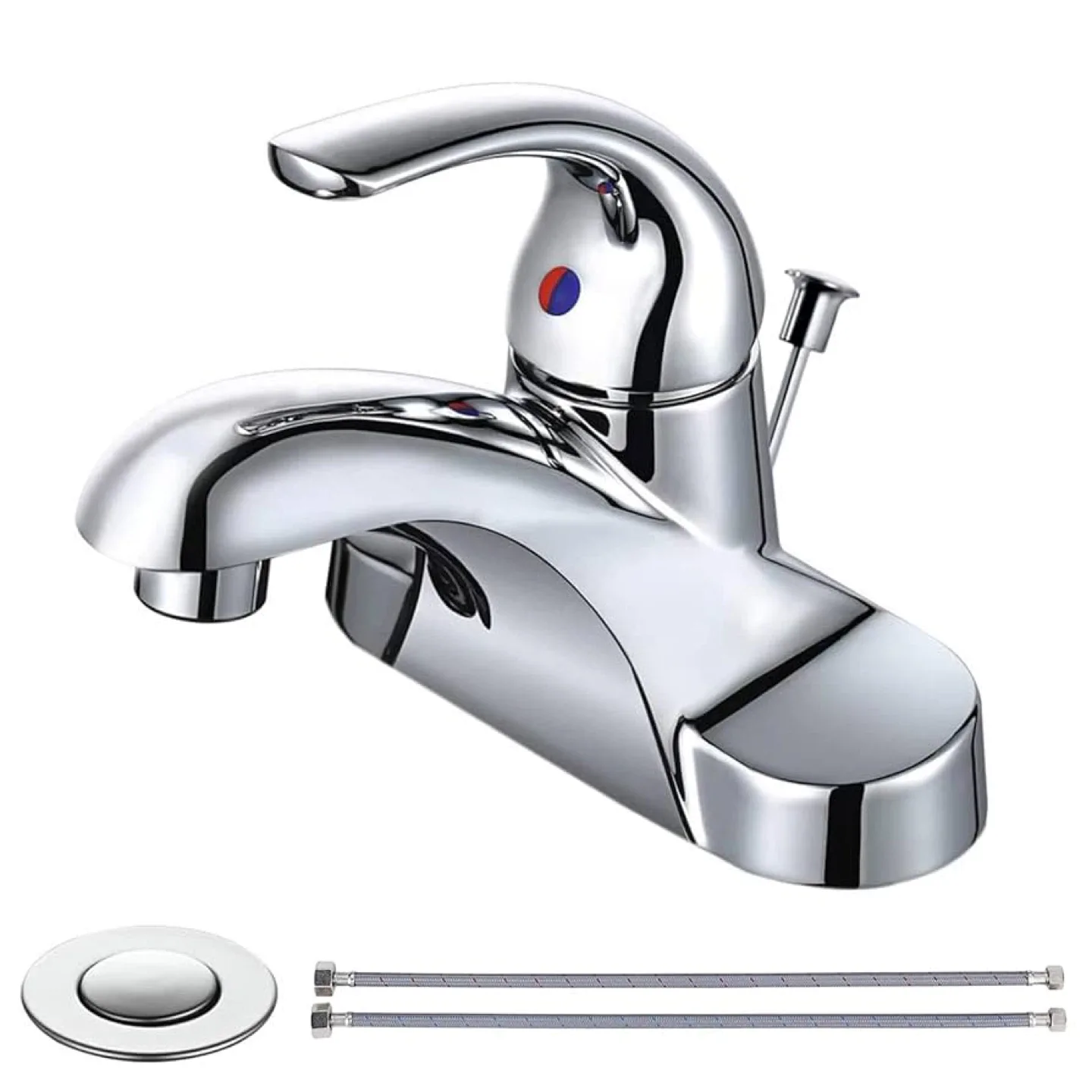 WOWOW Single Handle Bathroom Faucet - Chrome Finish thumbnail