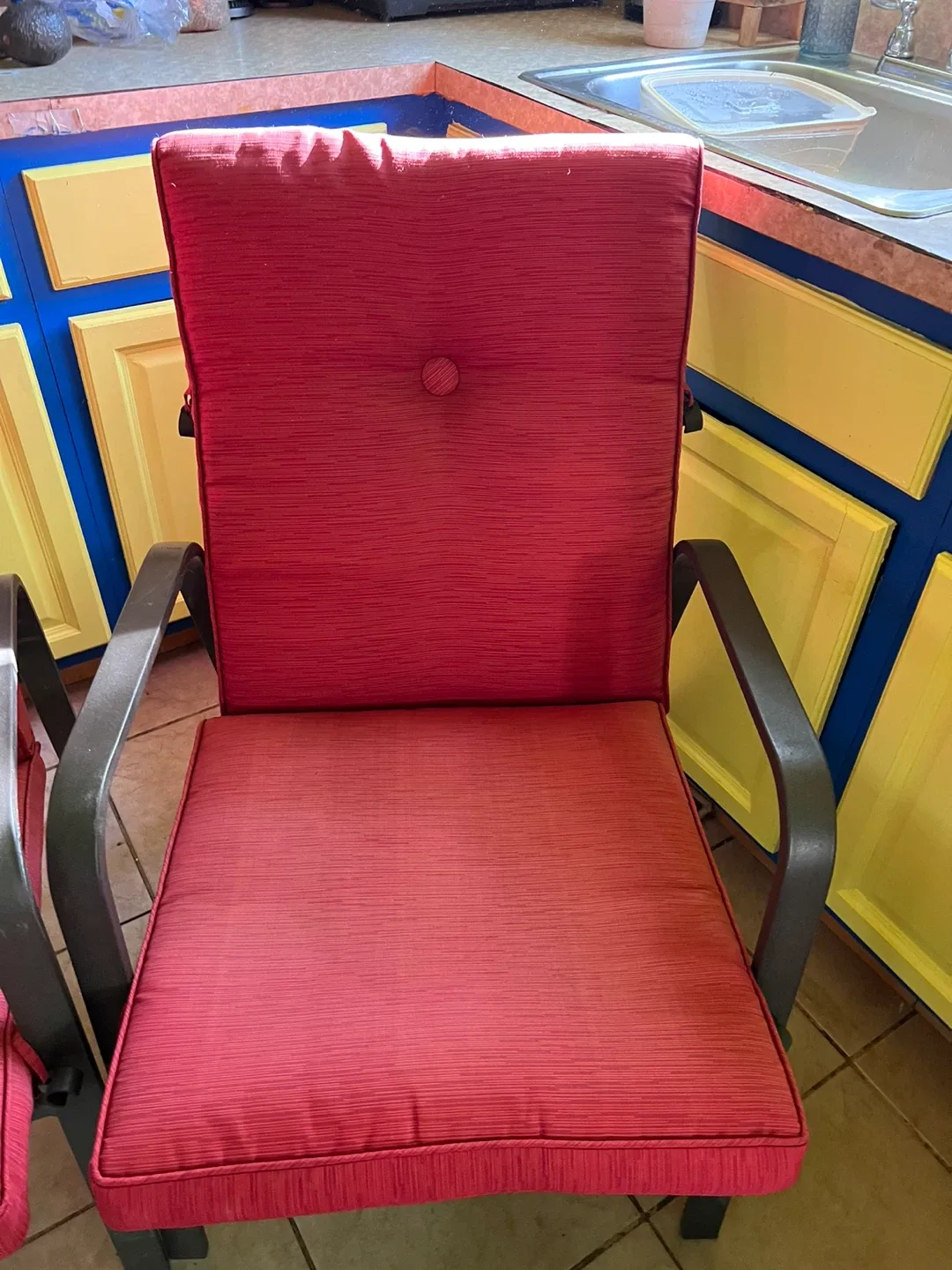 Set of 3 Red Outdoor Patio Chairs image indicator(2)