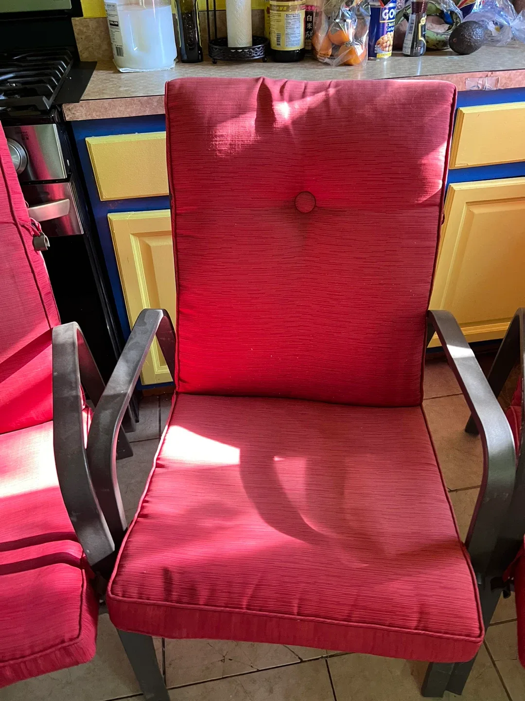 Set of 3 Red Outdoor Patio Chairs image indicator(3)