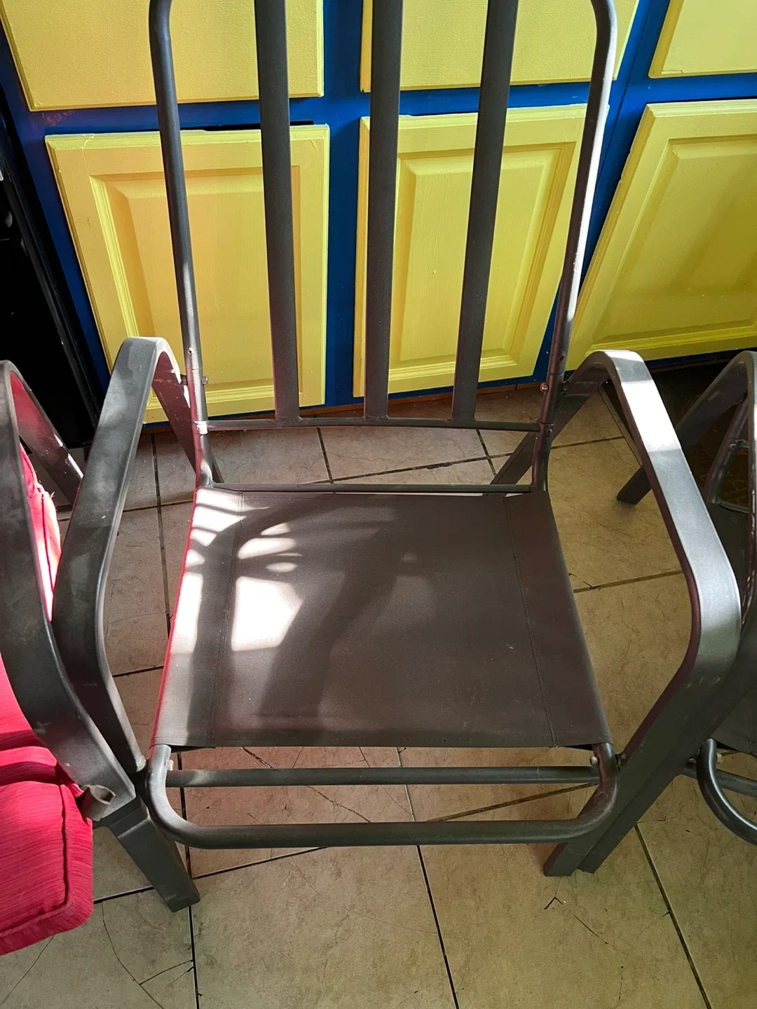 Set of 3 Red Outdoor Patio Chairs image indicator(7)