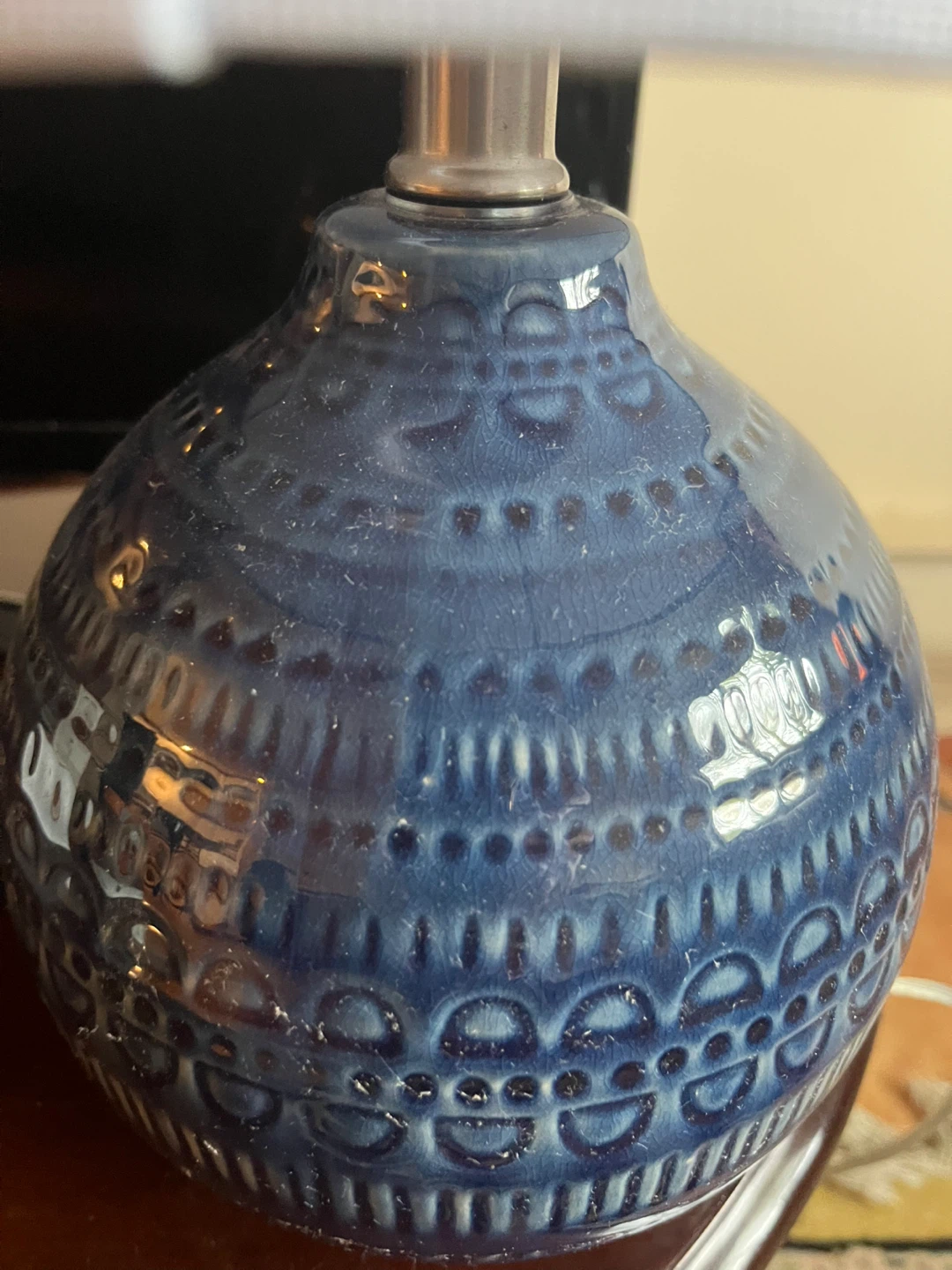 Blue Ceramic Table Lamp - photo 2