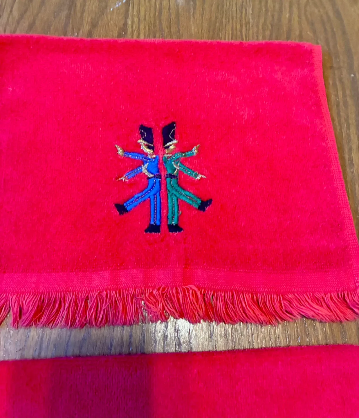 Set of 4 Christmas Hand Towels - Red & Green image indicator(4)