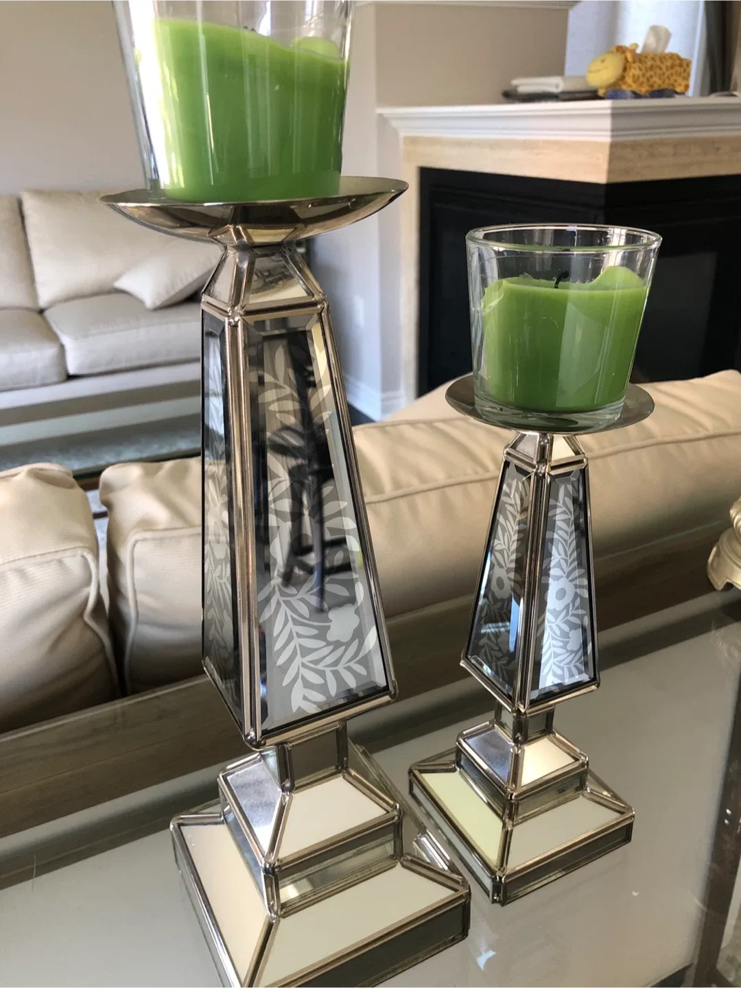 Decorative Silver  Candle Holders (Set of 2) image indicator(2)