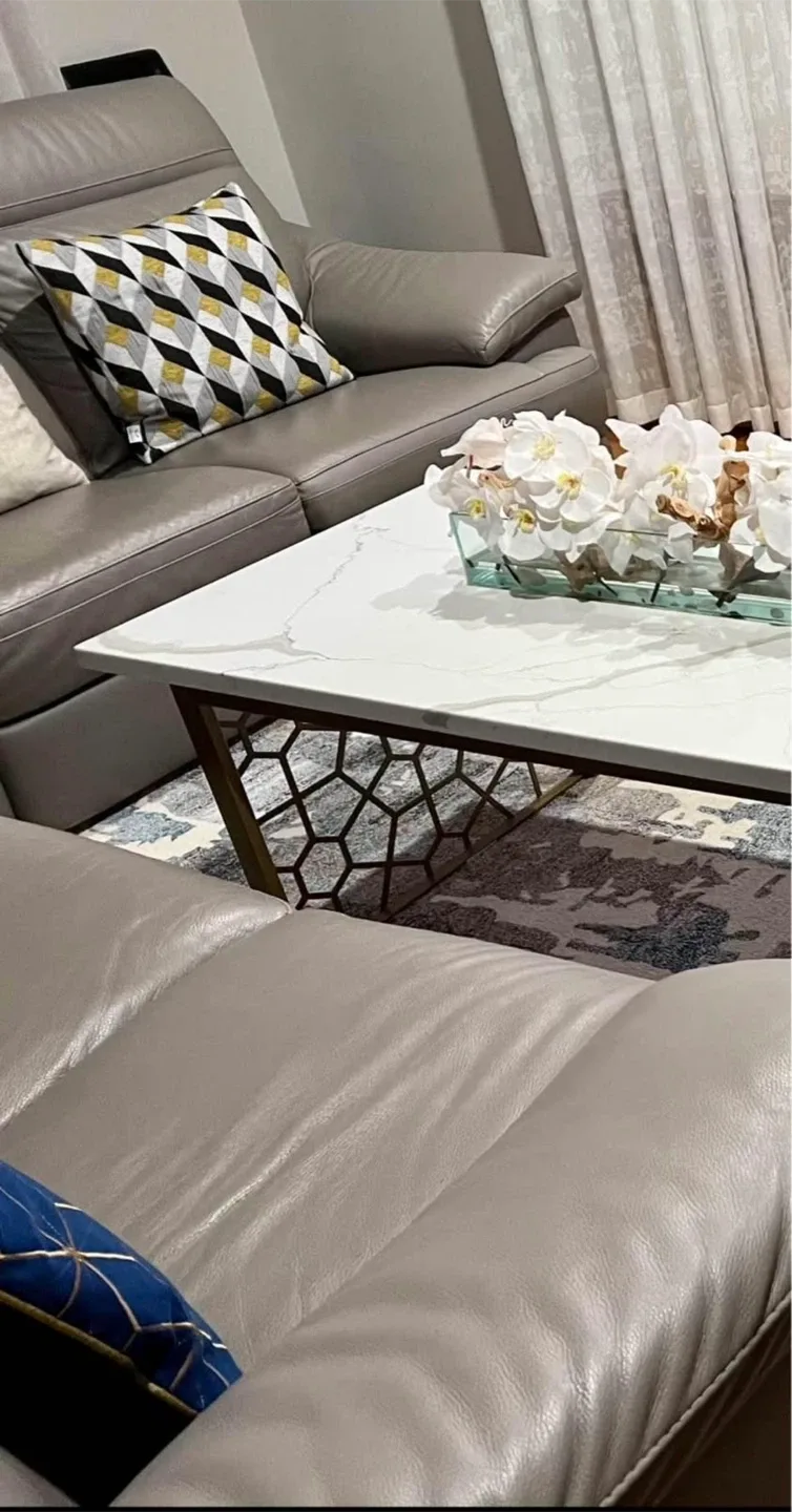 Natuzzi Gray Leather Reclining Sofa Set image indicator(4)