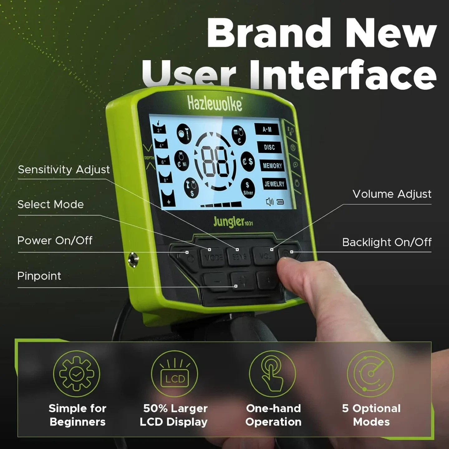 Brand New Hazlewolke Jungler 1031 Metal Detector image indicator(3)