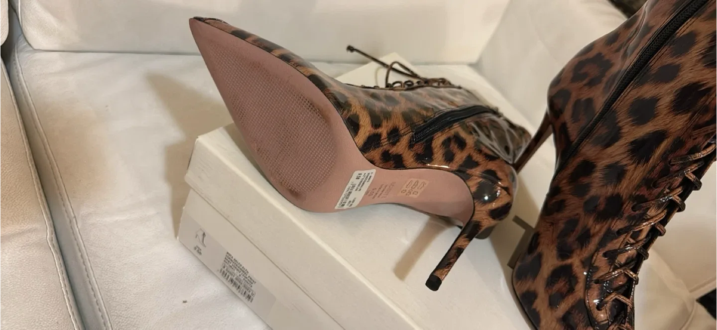 Schutz Lace-Up Pointed Toe Booties, Size 9.5 image indicator(5)