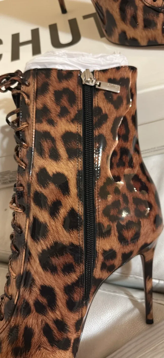 Schutz Lace-Up Pointed Toe Booties, Size 9.5 image indicator(6)