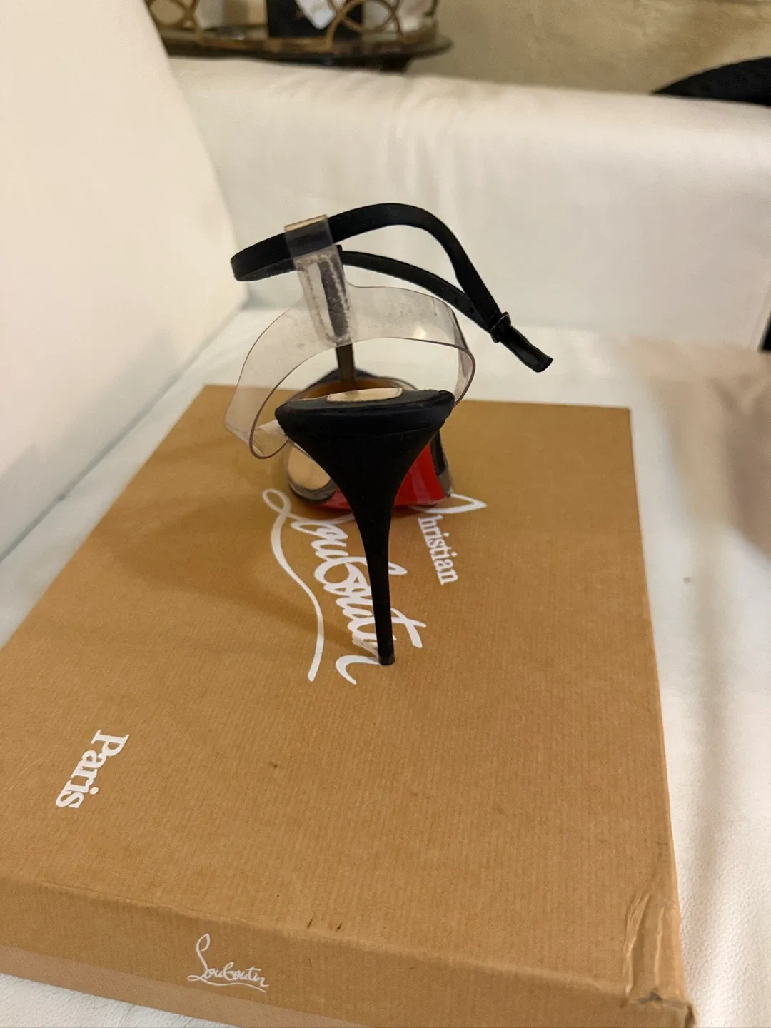 Christian Louboutin Black & Clear Heels image indicator(2)