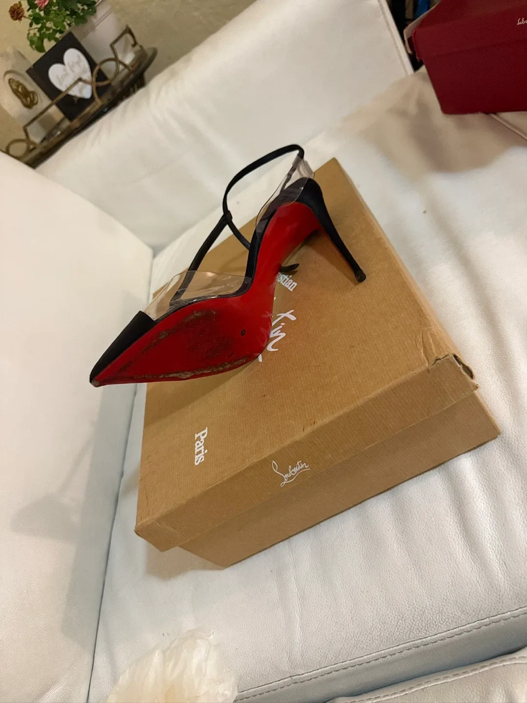 Christian Louboutin Black & Clear Heels image indicator(6)