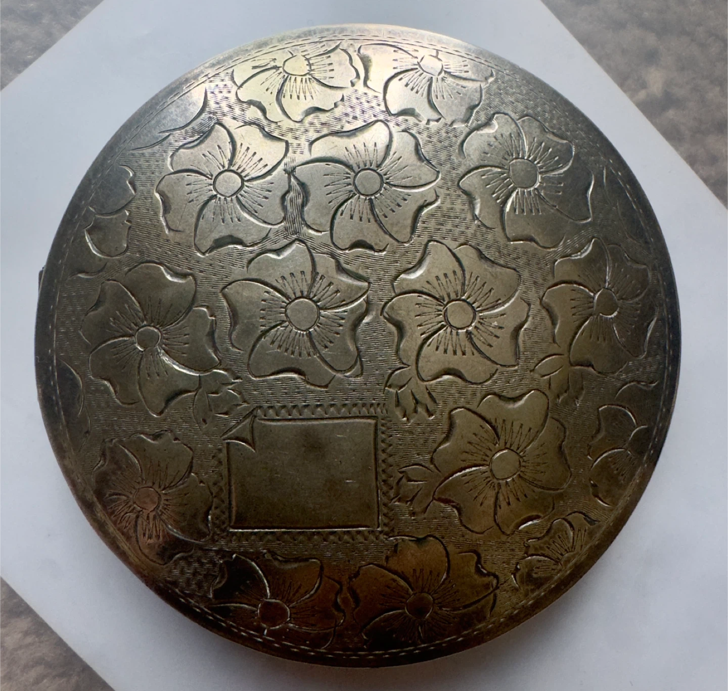 Vintage Silver Compact Mirror
