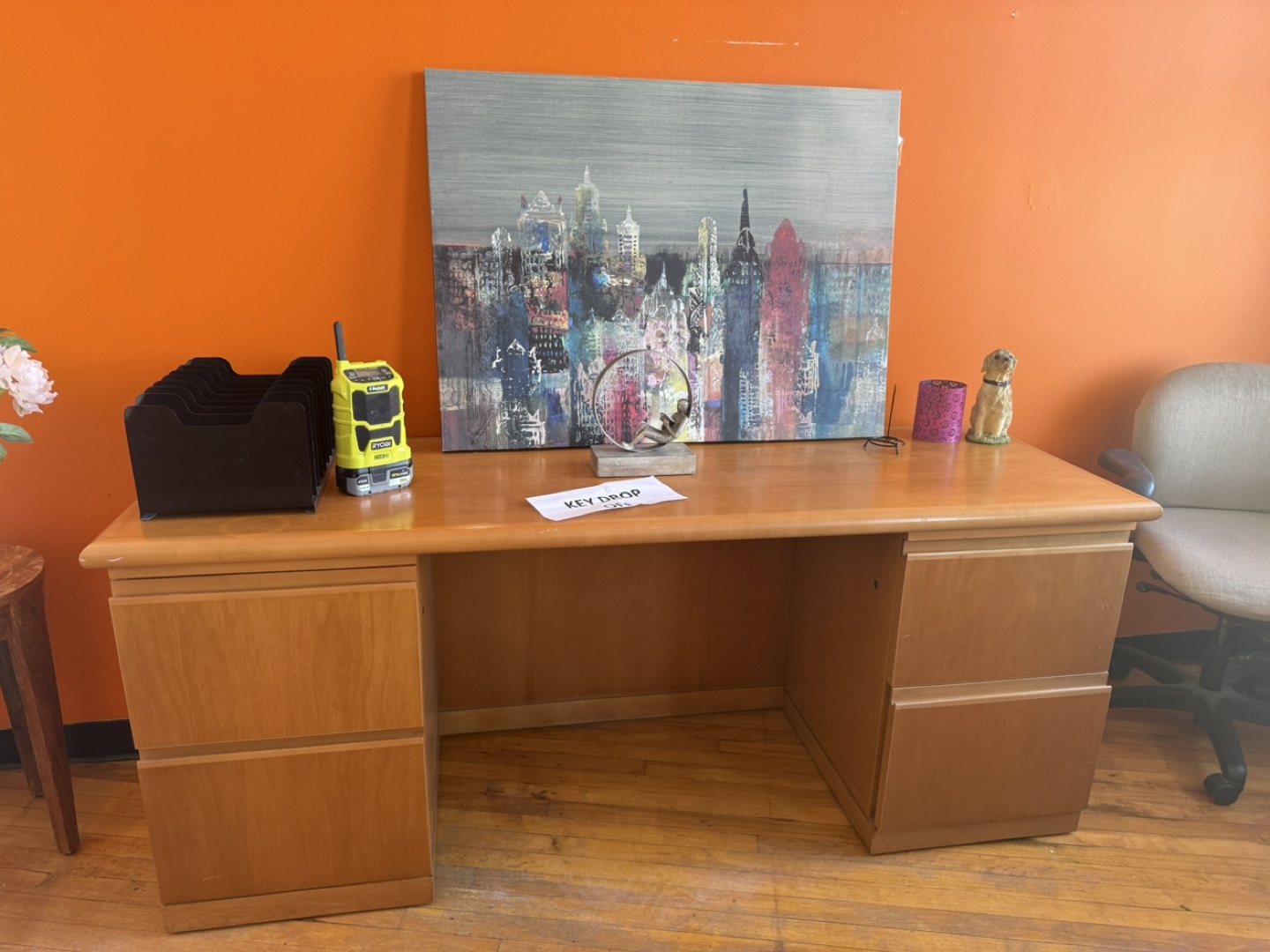 Wooden Office Desk - 6'7" Length - photo 4
