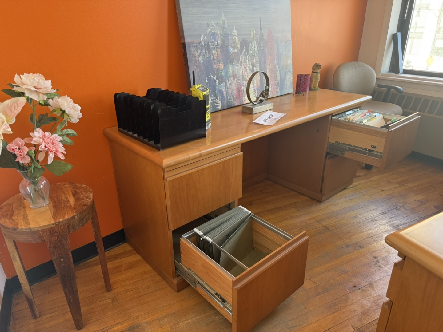 Wooden Office Desk - 6'7" Length - photo 3