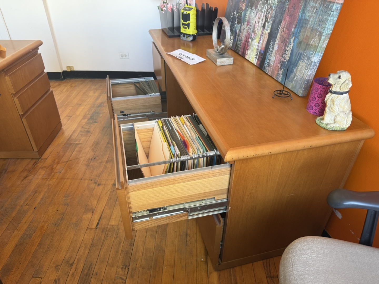 Wooden Office Desk - 6'7" Length - photo 5
